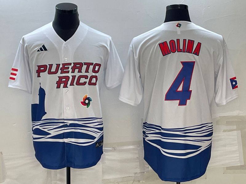 Men 2023 World Cub #4 Molina White MLB Jersey7->more jerseys->MLB Jersey